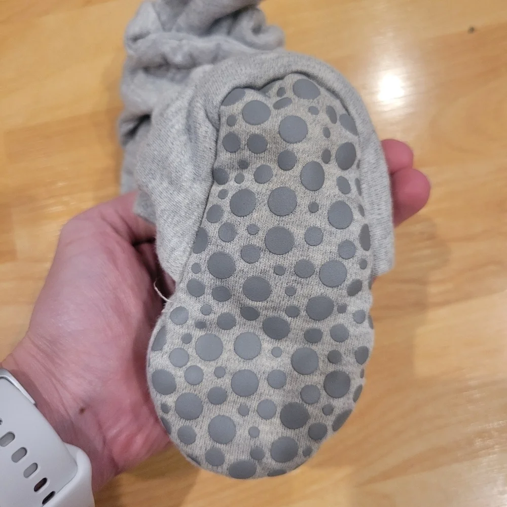 Zutano Cotton Gripper Baby Booties Grey Size 24 Months